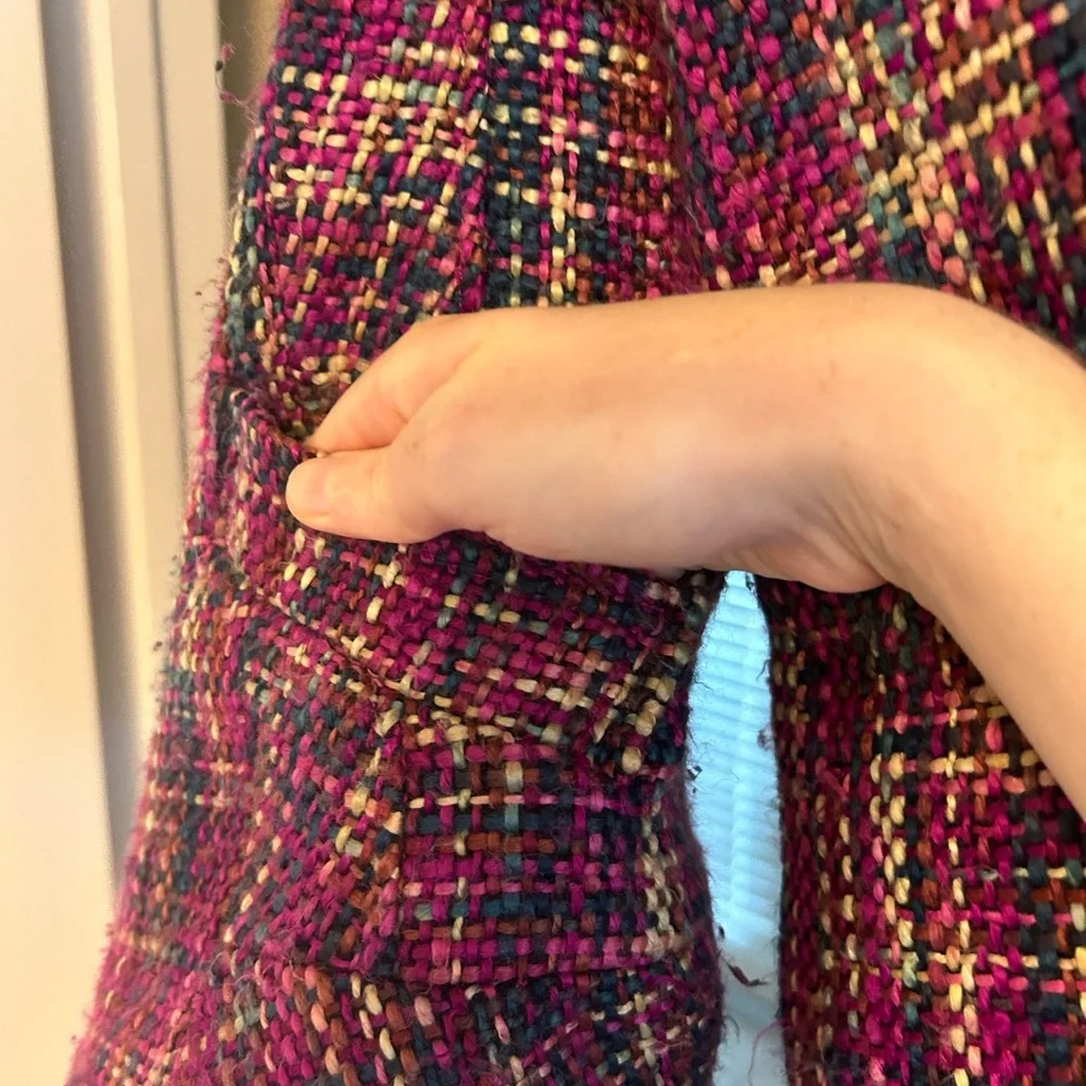 Denim Lab tweed multicolor button down lined size small long sleeve suit jacket - Picture 2 of 7